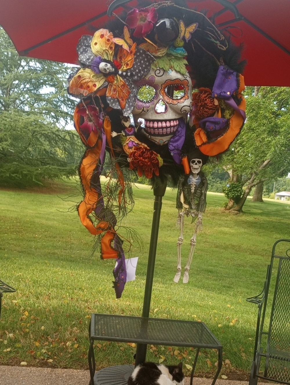 Halloween Wreath with Orange & Purple Accents - Picture 7 of 7